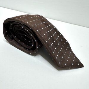 Mens Paolo Albizzati Seta Silk Necktie Made In Italy Brow Teal Polka Dot Tie